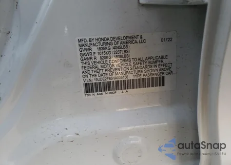 2022 Acura Ilx Premium A-Spec из США, поврежденный, VIN 19UDE2F85NA005158